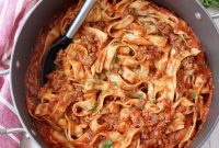 Roasted Tomato Bolognese Meat Sauce with Ground Beef
