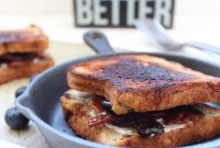 Blueberry Grilled Cheese with Candied Bacon and Goat Cheese