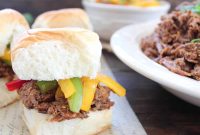 Slow Cooker Thai Beef Sliders with Peanut Sauce