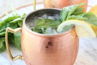Peach and Basil Moscow Mule Cocktail Recipe