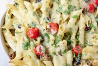 Taco Pasta Bake Recipe with Creamy Avocado Sauce