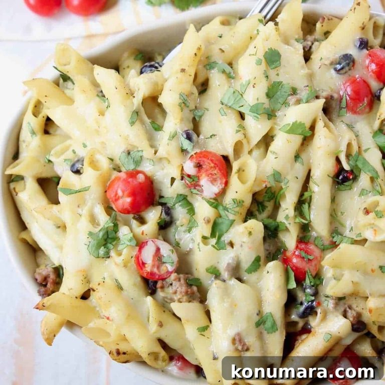 Taco Pasta Bake Recipe with Creamy Avocado Sauce