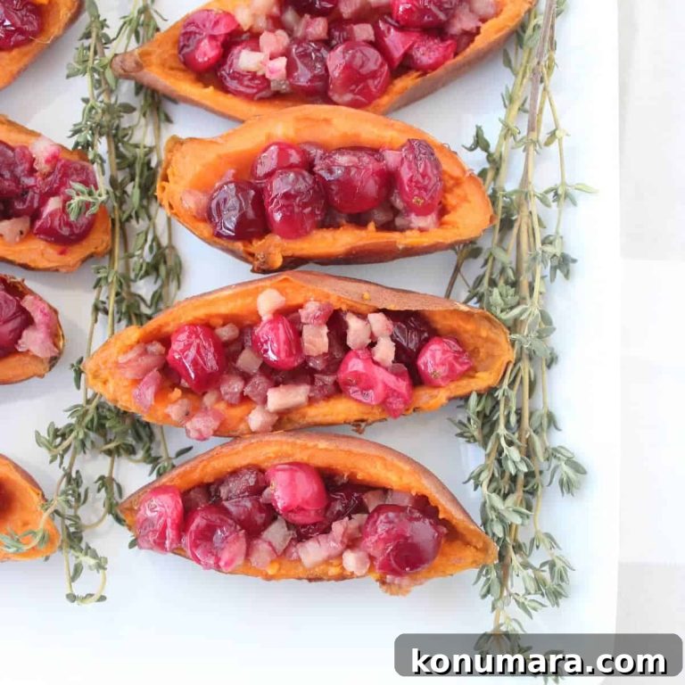 Roasted Sweet Potato Skins with Cranberry and Pancetta