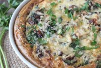 Stuffing-Crust Turkey, Mushroom and Spinach Quiche Recipe