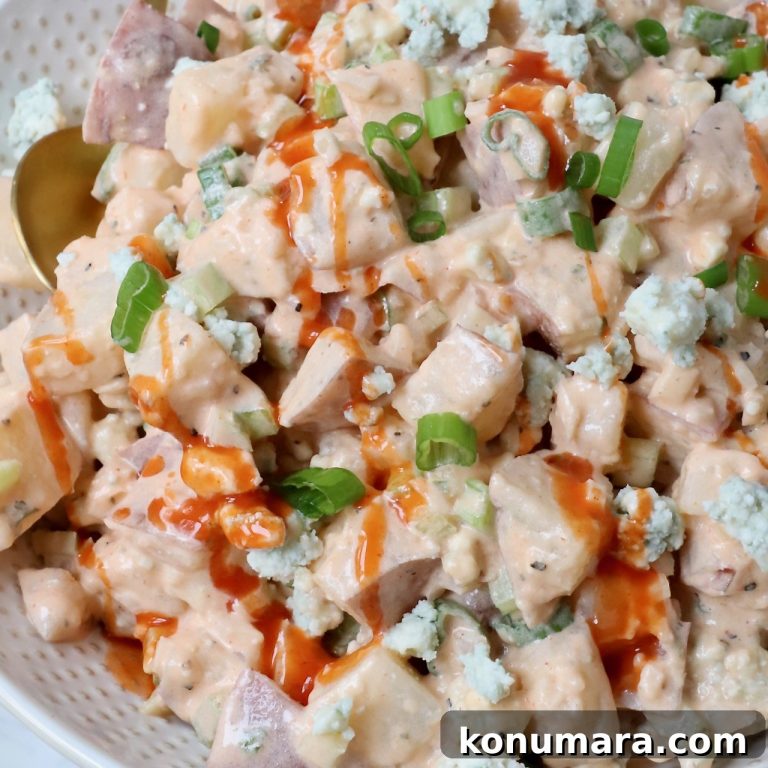 Buffalo Potato Salad with Blue Cheese and Celery