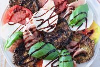 Caprese Salad Recipe with Crispy Eggplant and Prosciutto