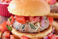 Bruschetta Turkey Burgers with Tomato and Basil