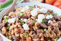 One-Pot Mediterranean Ground Lamb Pasta