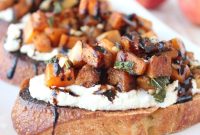 Roasted Butternut Squash and Apple Bruschetta