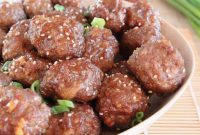 Sticky Orange Glazed Chinese Meatballs