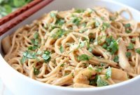Thai Peanut Chicken Noodles Recipe with Lime and Cilantro