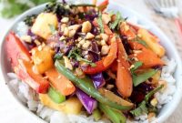 Thai Peanut and Pineapple Veggie Rice Bowl