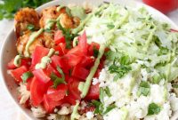 Shrimp Taco Salad with Chili-Lime Rice