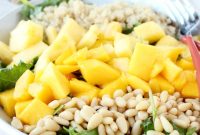 Tropical Pineapple Mango Kale Salad with Citrus Dressing