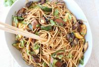 Smoky Grilled Vegetable Lo Mein with Garlic Sesame Sauce