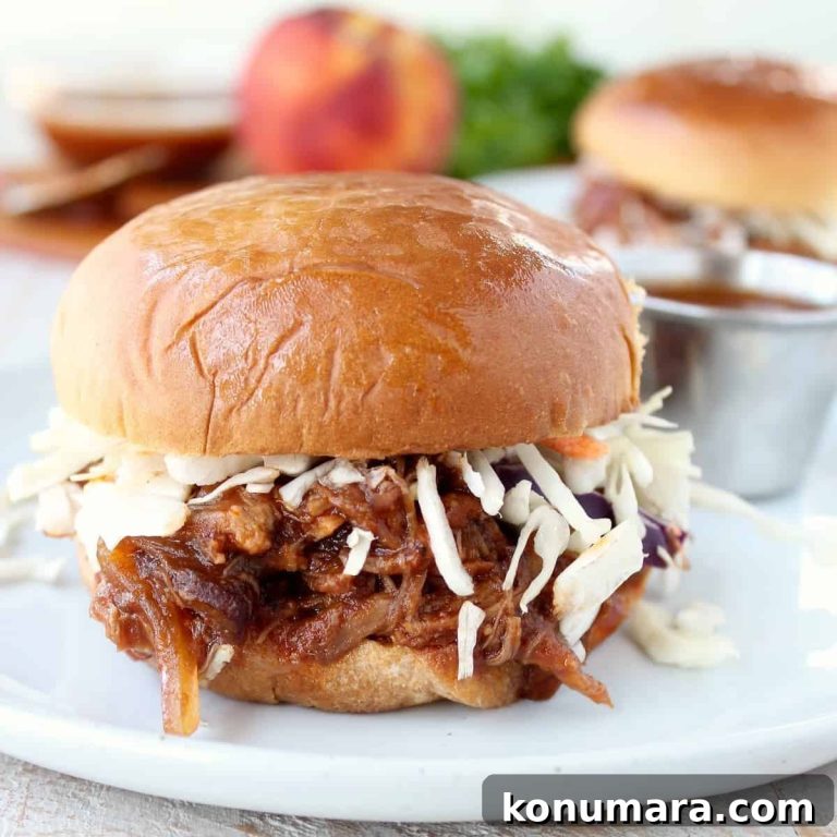 Slow-Cooker Peach BBQ Pulled Pork Sandwich Recipe
