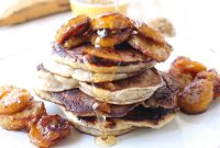 Caramelized Plantain Pancakes with Brown Sugar Syrup Recipe