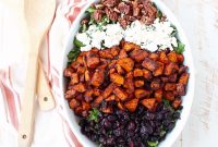 Spicy Roasted Sweet Potato and Cranberry Salad