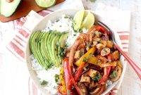 Turkey Fajita Rice Bowl with Peppers and Cilantro Lime Rice