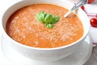 Roasted Tomato Soup with Garlic and Fresh Basil