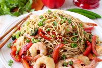 One Pot Teriyaki Shrimp Lo Mein Recipe