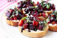 Roasted Beet Bruschetta with Goat Cheese