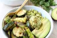 Vegan Grilled Vegetable Buddha Bowl with Tahini Dressing