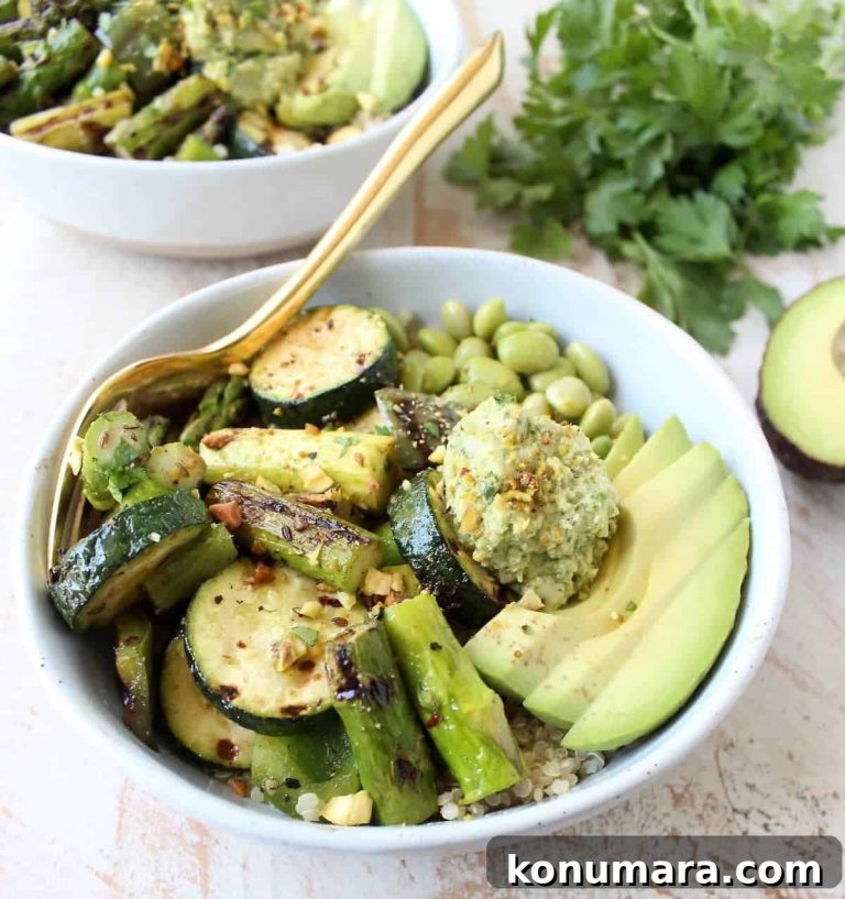 Vegan Grilled Vegetable Buddha Bowl with Tahini Dressing