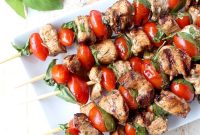 Grilled Tomato and Basil Chicken Skewers