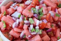 Watermelon Salsa with Lime, Mint, and Jalapeno