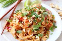 Creamy Slow Cooker Thai Peanut Chicken Noodles