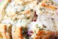 Cranberry Turkey Mozzarella Pull-Apart Bread Recipe