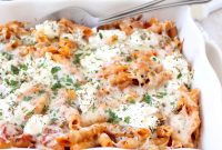 Creamy Three Cheese Baked Ziti Recipe