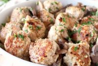 Chicken Marsala Meatballs with Mushroom Sauce