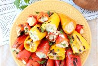 Grilled Peppers Stuffed with Creamy Artichoke Dip Recipe