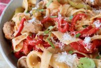 Italian Drunken Noodles with Garlic, Basil and Parmesan