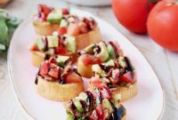 Avocado Bruschetta Recipe with Cherry Tomatoes and Basil