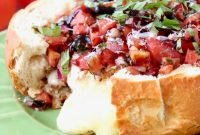 Baked Brie with Tomato Bruschetta and Crostini