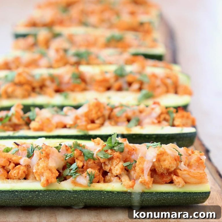 Buffalo Chicken-Stuffed Zucchini Boats