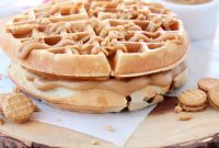 Peanut Butter Waffles with Maple Syrup