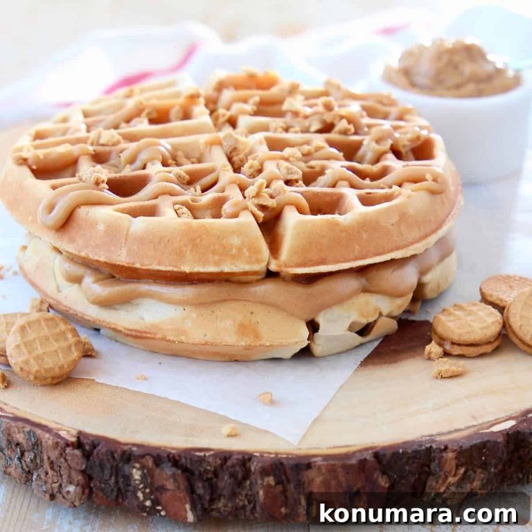 Peanut Butter Waffles with Maple Syrup