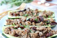 Greek Turkey-Stuffed Zucchini Boats with Feta