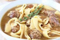 Slow Cooker French Onion Soup with Meatballs