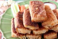 Crispy Buffalo Chicken Egg Rolls Recipe with Blue Cheese Dip