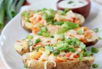 Crispy Buffalo Chicken Potato Skins