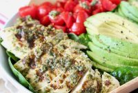 Grilled Chicken and Avocado Pesto Salad