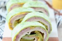 Cuban Sandwich Pinwheels: Ham, Roast Pork and Pickles