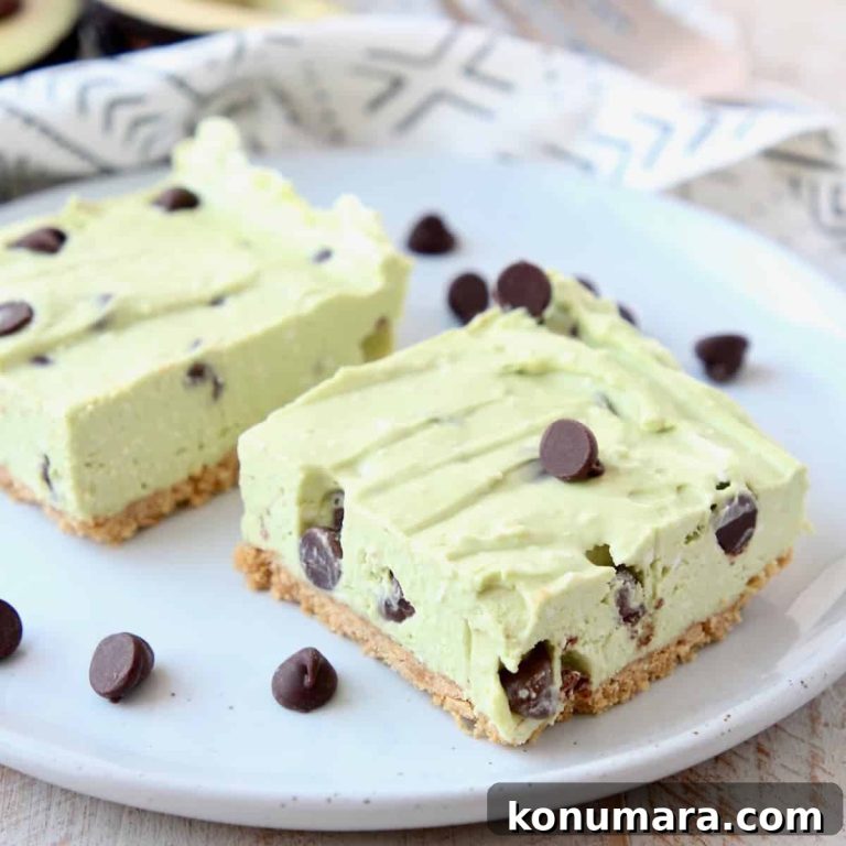 No-Bake Avocado Cheesecake Bars Recipe