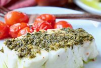 Baked Chilean Sea Bass with Basil Pesto Recipe