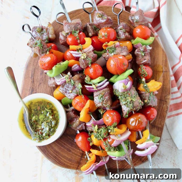 Grilled Ribeye Steak Kabobs with Chimichurri Sauce Recipe